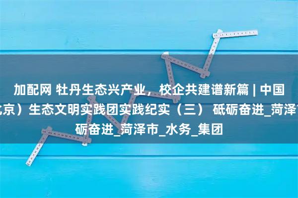 加配网 牡丹生态兴产业，校企共建谱新篇 | 中国地质大学（北京）生态文明实践团实践纪实（三） 砥砺奋进_菏泽市_水务_集团